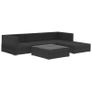 5 Piece Garden Lounge Set with Cushions Poly Rattan Black Image 7