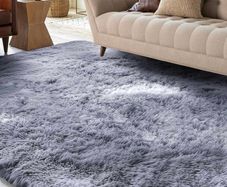 Plush Fluffy Non-slip Shaggy Rugs Living Room, 140x200cm, Grey Non-slip soft area rug, plush bedroom carpet. Ideal for dorm, teen room, playroom, study, office, Modern indoor furry decor.