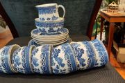 20 piece Arklow Pottery Blue Willow pattern tea set