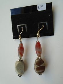Handmade gemstone earrings, Agate earrings, Gemstone earrings