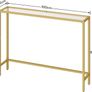 Gold Console Table for Hallway Slim, 100 cm Tempered Glass Sofa Table, Slim Hallway Table, Glass Console Table, Modern Display Table for Living Room, Entryway, Metal Frame Image 6