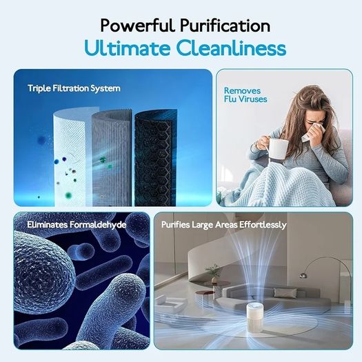 Smart Air Purifiers for Bedroom with H13 HEPA,Air Purifier for Home with USB Power,Quiet HEPA Filter Cleaner for Better Sleep,Air Frenshener,Allergies,Dust,Pet Dander,Odour,Smoke,Office,Desktop