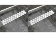 Linear Shower Drain 2 pcs Wave 630x140 mm Stainless Steel