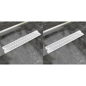 Linear Shower Drain 2 pcs Wave 630x140 mm Stainless Steel