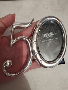 Silver Crystal Birthday Photo Frame - 50th Anniversary