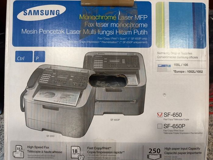 Samsung Sf-650 Monochrome Laser Fax/copier
