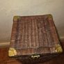 Vintage Wicker and Brass Square Basket Image 3