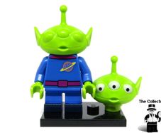 LEGO Pizza Planet Alien Minifigure Head Disney Series Alien Plain Unprinted Misprint Prototype Minifigure Pre Production Prototype No Print Extremely Rare