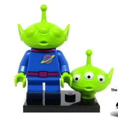 LEGO Pizza Planet Alien Minifigure Head Disney Series Alien Plain Unprinted Misprint Prototype Minifigure Pre Production Prototype No Print Extremely Rare