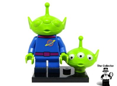 LEGO Pizza Planet Alien Minifigure Head Disney Series Alien Plain Unprinted Misprint Prototype Minifigure Pre Production Prototype No Print Extremely Rare