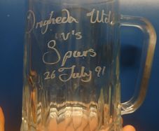 Drogheda United glass tankard