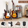 Guitar Stand 4-Tier for for Multiple Guitars Floor Adjustable Rack for Acoustic, Electric Guitar & Bass with Shelf Image 6