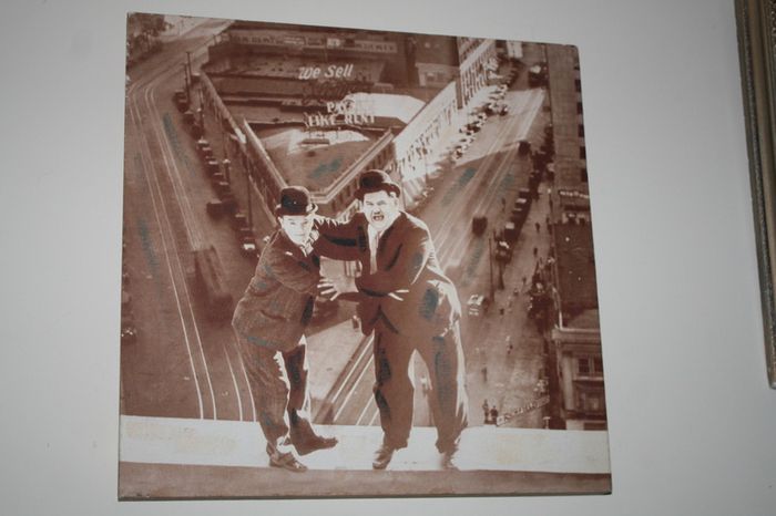 Stan & Ollie B/W Print on Canvas (40cm x 40cm)
