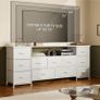 Tv Cabinet, Dresser for Bedroom with 11 Fabric Drawers, TV Stand with Power Socket for TVs up to 70 inch TV Units for Living Room, Bedroom, White Image 3