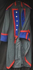 British Military Coat Costume Grey Wool,Red Piping