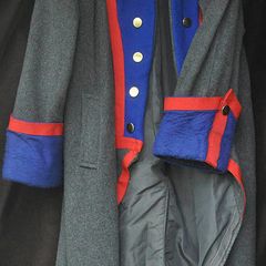 British Military Coat Costume Grey Wool,Red Piping