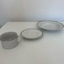 Cup, saucer & bowl - Royal Doulton - white / silver Image 3