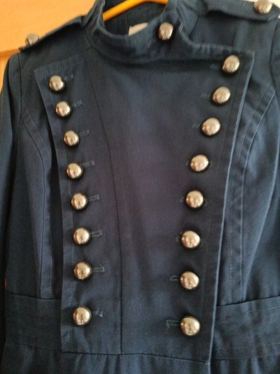 New Mac trench coat spring jacket moleskin military all saints style navy S boutique like Karen Millen