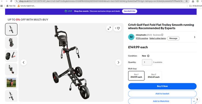 Fast Fold Flat 3 wheel Trolley - Compact size when folded