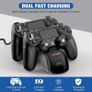PS4 Controller Charger, Fast Dual USB P4 Controller Charging Station P4 / PS4 Slim/P-S4 Pro Charging Dock Stand Station 4 Thumb Grips Image 2
