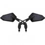 10mm Angled Universal Motorcycle Mirrors - Black Image 4
