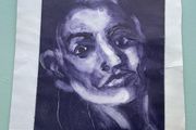 Interesting Monochromatic Portrait Print (free post)