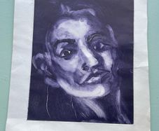 Interesting Monochromatic Portrait Print (free post)