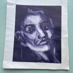 Interesting Monochromatic Portrait Print (free post)
