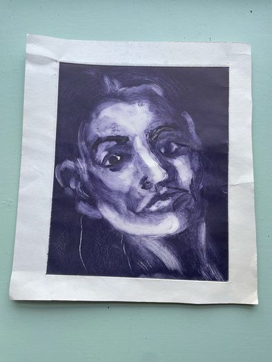 Interesting Monochromatic Portrait Print (free post)