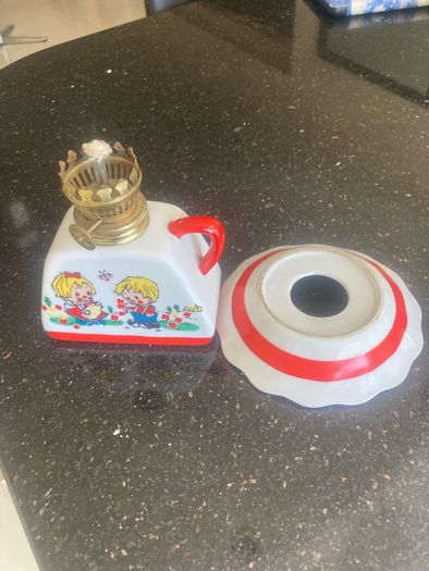 Vintage 50's/60's Porcelain Oil Lamp