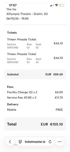 The hu standing tickets