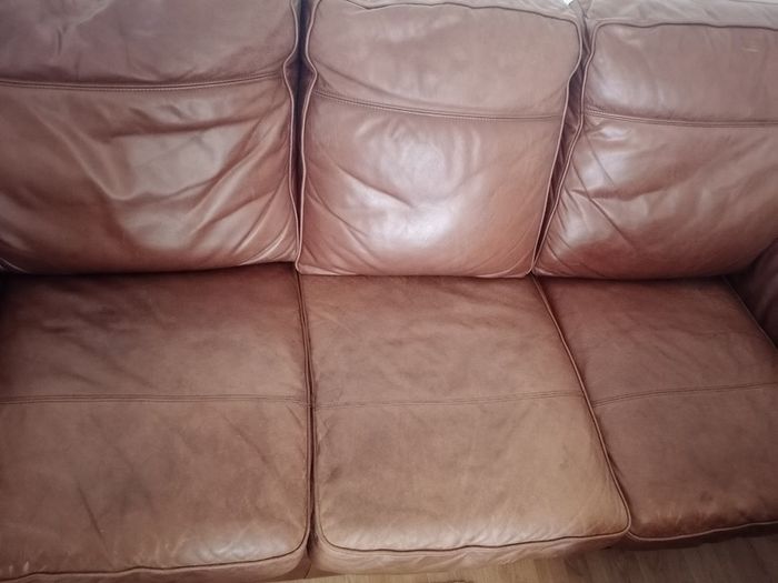 3 seater brown leather sofa