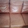 3 seater brown leather sofa Image 7