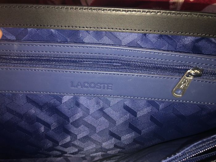 Lacoste leather shoulder messenger laptop Cross Body Travel Work Bag brand new with tag