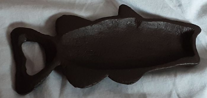 Cast metal fish bottle opener