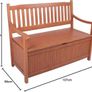 Wooden Garden Bench with Storage Box  Weatherproof 2-Seater for Patio & Garden Image 2