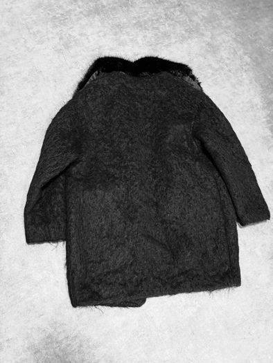 S Italy wool and mohair coat black