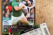 2016 Ireland v Canada - Guinness November Series Programme &amp; Match Ticket