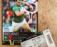 2016 Ireland v Canada - Guinness November Series Programme & Match Ticket