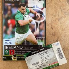 2016 Ireland v Canada - Guinness November Series Programme & Match Ticket