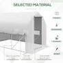 3 x 2(m) Walk-in Polytunnel Greenhouse, Zipped Roll Up Sidewalls, Mesh Door, 6 Mesh Windows, Tunnel Warm House Tent with PE Cover, Complimentary Plant Labels and Gloves, White Image 2