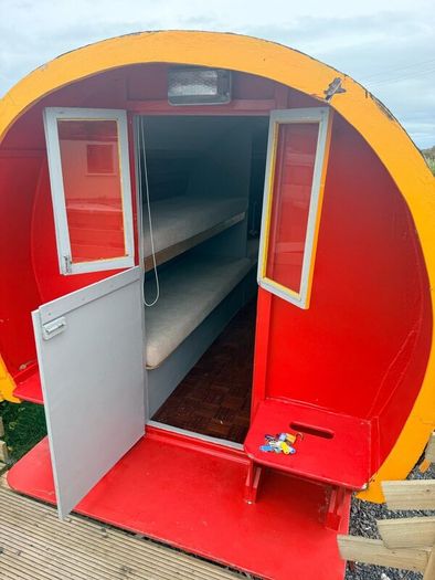 Ex slatterys horse drawn bow top caravan