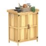 43 x 74cm Fir Wood Shed, with Metal Worktop Natural Finish Image 7