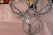 white metal glass holder