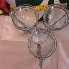 white metal glass holder