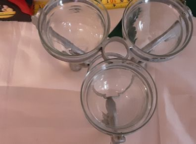 white metal glass holder