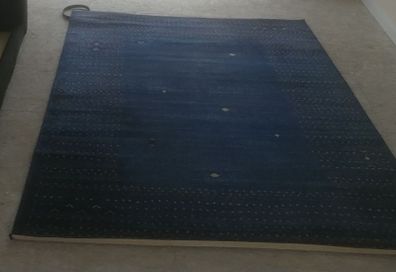 Blue Wool Rug Large 2 metres Width 2.85 metres Length