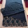 Black knit scarf / wrap with lace border Image 2