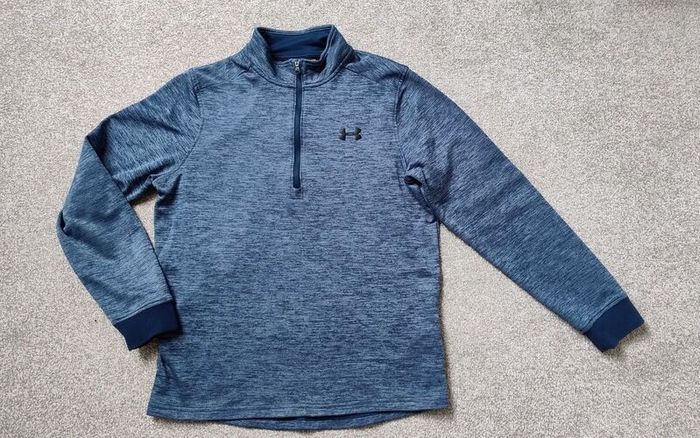 Blue Under Armour Fleece Half Zip Gym Top