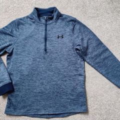 Blue Under Armour Fleece Half Zip Gym Top